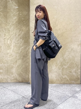 「パンツスタイル」｜「アイテム（ジャケット/アウター）」を使った、maayaさん（レディース・158cm）の夏コーディネート