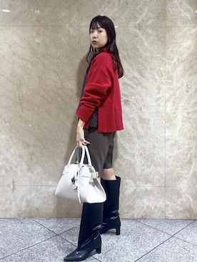 「ボウタイ」｜「アイテム（ブーツ）」を使った、maayaさん（レディース・158cm）の秋コーディネート