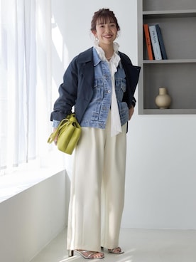 「VIS（ビス）のアイテム（パンツ）」を使った、maayaさん（レディース・158cm）の春コーディネート