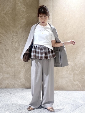 「VIS（ビス）のアイテム（パンツ）」を使った、maayaさん（レディース・158cm）の夏コーディネート