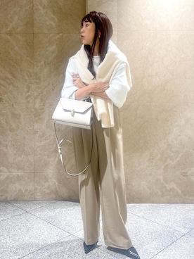 「158cm」｜「アイテム（スラックス）」を使った、maayaさん（レディース・158cm）の秋コーディネート