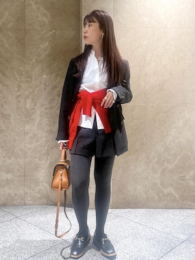 「158cm」｜「アイテム（ローファー）」を使った、maayaさん（レディース・158cm）の秋コーディネート