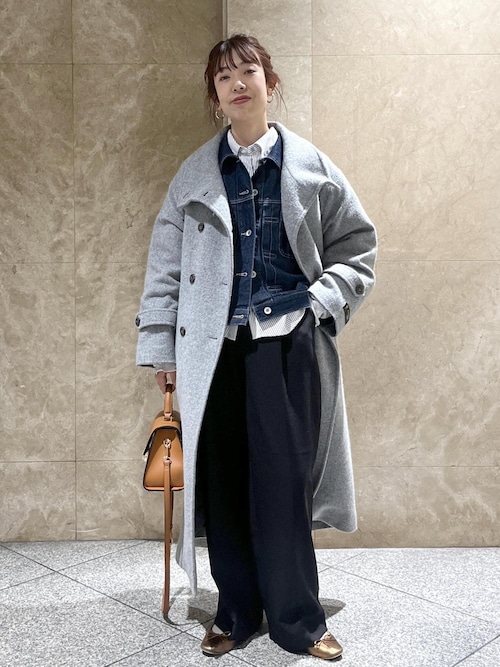 セール】尾州シャギースタンドカラーロングコート/静電気防止・WEB限定