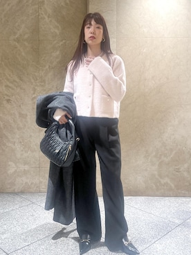 「158cm」｜「アイテム（スラックス）」を使った、maayaさん（レディース・158cm）の秋コーディネート