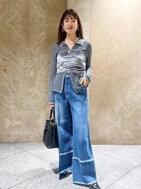 「レイヤード」｜「アイテム（キャミソール）」を使った、maayaさん（レディース・158cm）の秋コーディネート