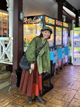 「CPH（シーピーエイチ）のアイテム（帽子）」を使った、Yuさん（レディース・158cm）の秋コーディネート