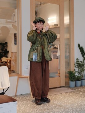 「CPH（シーピーエイチ）のアイテム（帽子）」を使った、Yuさん（レディース・158cm）の秋コーディネート