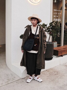 「plain-me（プレインミー）のアイテム（ジャケット/アウター）」を使った、Yuさん（レディース・158cm）の冬コーディネート
