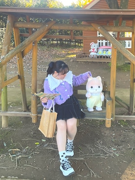 「アイテム（デニムスカート）」を使った、はるかさん（レディース・153cm）の秋コーディネート