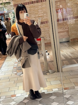 「LOWRYS FARM（ローリーズファーム）のアイテム（その他アウター）」を使った、かほさん（レディース・165cm）の冬コーディネート