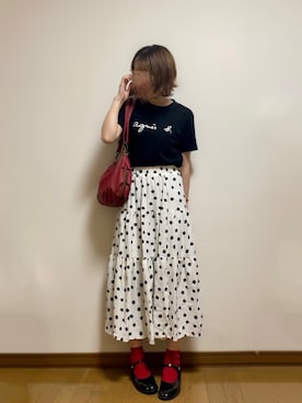 「HusHusH（ハッシュアッシュ）のアイテム」を使った、ayaさん（レディース・162cm）の夏コーディネート