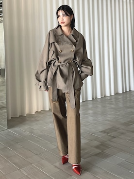 「アイテム（トレンチコート）」を使った、AMERI VINTAGEさん（レディース・163cm）の秋コーディネート