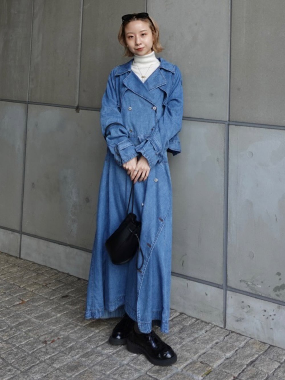 Ameri（アメリ）の「TENCEL DENIM SHORT TRENCH COAT（トレンチコート
