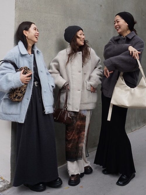 UND MOHAIR SHAGGY FLIGHT JACKETを使った人気ファッション