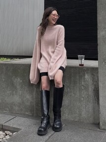 Ameri（アメリ）の「SIDE WAVE BUCKLE LONG BOOTS（ブーツ）」 - WEAR