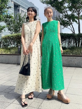 「夏ワンピース」｜AMERI VINTAGEさん（レディース・160cm）の夏コーディネート