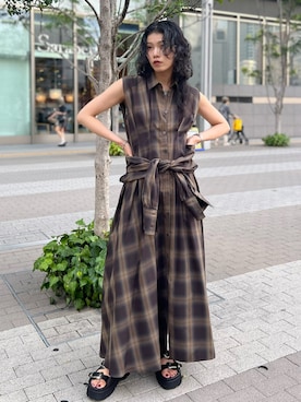 Ameri（アメリ）の「4WAY DENIM DRESS COAT（ワンピース）」 - WEAR