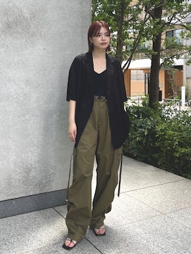 「パンツスタイル」｜「アイテム（ジャケット/アウター）」を使った、AMERI VINTAGEさん（レディース・160cm）の夏コーディネート