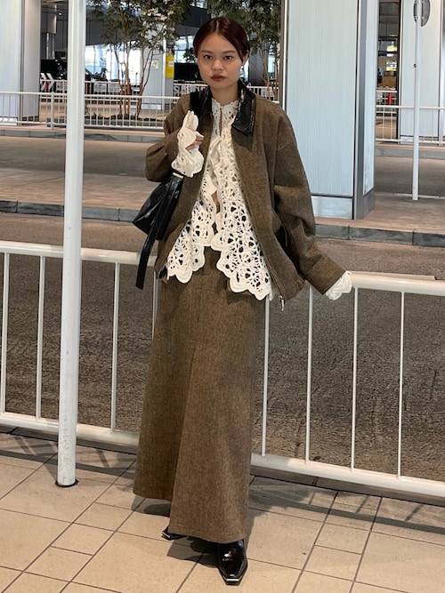 スカート UND TWEED WORK DETAIL SKIRT UND TWEED WORK DETAIL SKIRT（スカート）｜Ameri（アメリ）の
