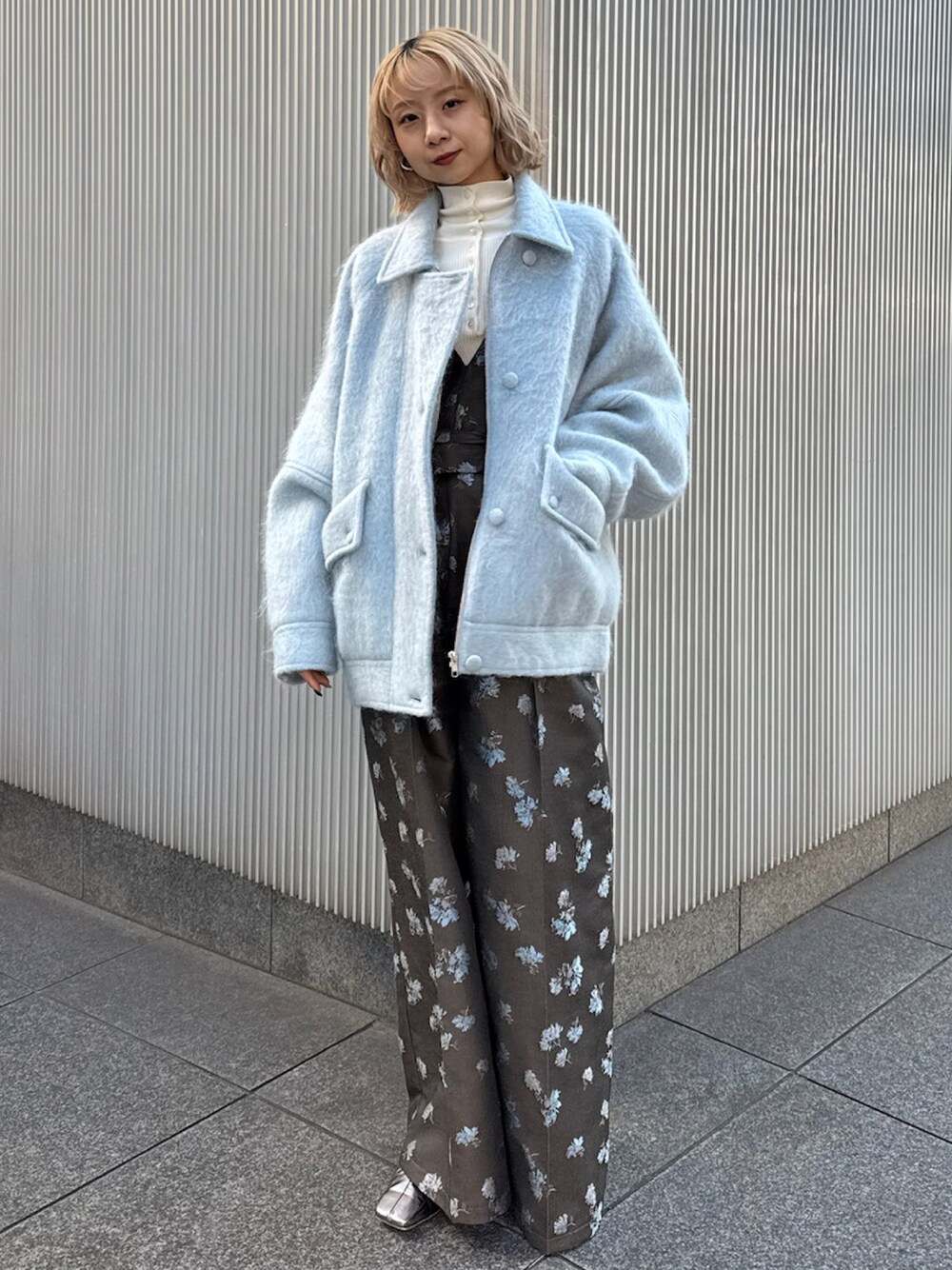 UND MOHAIR SHAGGY FLIGHT JACKETを使った人気ファッション