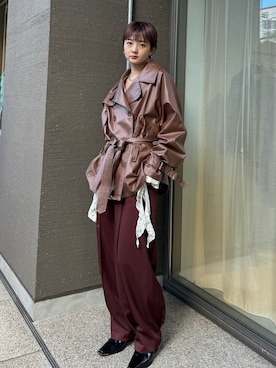 「アイテム（トレンチコート）」を使った、AMERI VINTAGEさん（レディース・164cm）の秋コーディネート