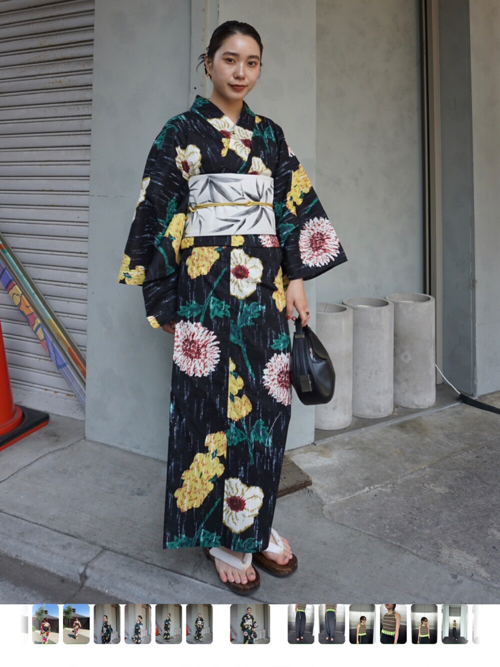 Ameri（アメリ）の「KEITAMARUYAMA × Ameri BLACK FLOWER YUKATA
