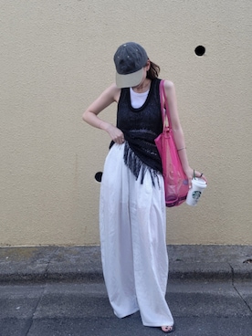 「AKTE（アクテ）のアイテム」を使った、momokoさん（レディース・155cm）の夏コーディネート