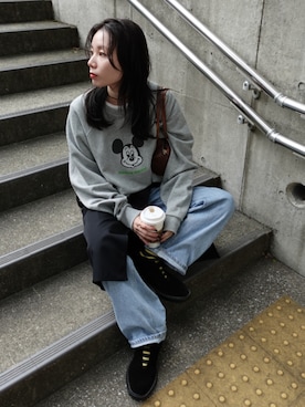 「アイテム（スウェット）」を使った、momokoさん（レディース・155cm・30代）の秋コーディネート