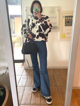 「EVRIS（エヴリス）のアイテム（ブルゾン）」を使った、mryさん（レディース・163cm）の冬コーディネート