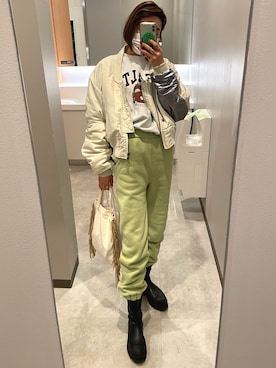 「ブーツコーデ」｜「アイテム（MA-1）」を使った、mryさん（レディース・163cm）の冬コーディネート