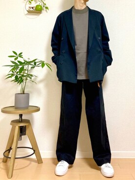 「PORT BY ARK（ポートバイアーク）のアイテム（パンツ）」を使った、Nao-Nanさん（メンズ・171cm）の秋コーディネート