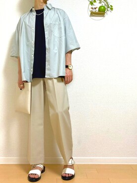 「STUDIOUS（ステュディオス）のアイテム（バッグ）」を使った、Nao-Nanさん（メンズ・171cm）の夏コーディネート