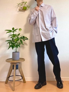 「marka（マーカ）のアイテム（スラックス）」を使った、Nao-Nanさん（メンズ・171cm）の秋コーディネート