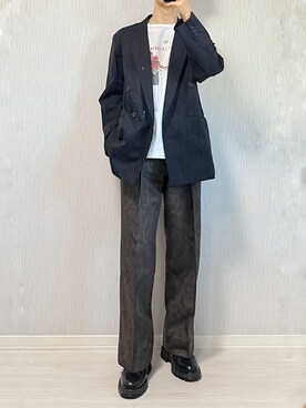 「いまどきジャケット写真」｜「アイテム（その他シューズ）」を使った、Nao-Nanさん（メンズ・171cm）の春コーディネート