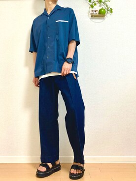 「RAGEBLUE（レイジブルー）の【抗菌防臭・吸水速乾】ワッフルロングタンクトップ /828127（タンクトップ）」を使った、Nao-Nanさん（メンズ・171cm）の夏コーディネート
