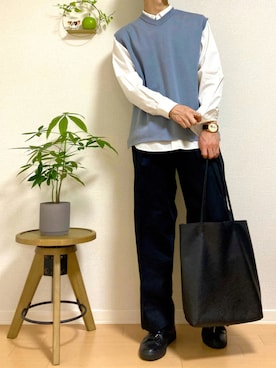 「PORT BY ARK（ポートバイアーク）のアイテム（パンツ）」を使った、Nao-Nanさん（メンズ・171cm）の秋コーディネート