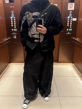 「アイテム（ナイロンジャケット）」を使った、ymさん（メンズ・182cm・20代）の冬コーディネート