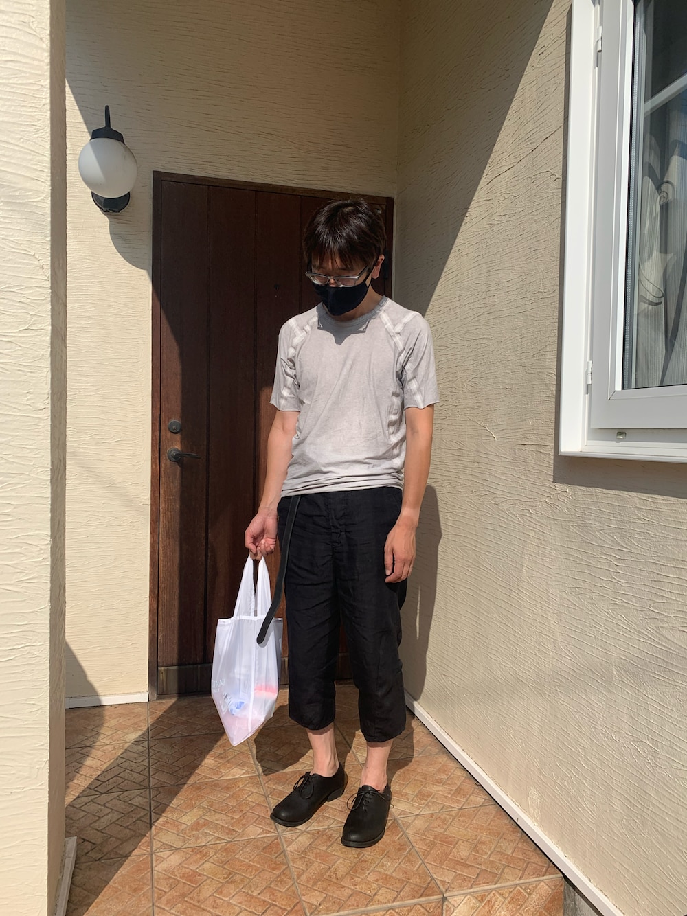 「休日スタイル、黒、メガネ男子、オトナカジュアル、B2nd」｜「Andrea Ya'aqovのアイテム（パンツ、ブラック系）」を使った、makiron0524さん（メンズ・173cm）の秋コーディネートの1枚目の写真