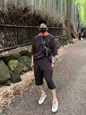 「ISAMU KATAYAMA BACKLASH（イサムカタヤマバックラッシュ）のアイテム（Tシャツ/カットソー）」を使った、makiron0524さん（メンズ・173cm）の夏コーディネート