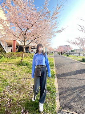 「UNIQLO（ユニクロ）のアイテム（ベルト）」を使った、aynさん（レディース・165cm）の春コーディネート