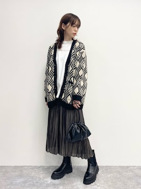 「スカーチョ」｜「アイテム（ブーツ）」を使った、井守英恵さん（レディース・167cm）の秋コーディネート