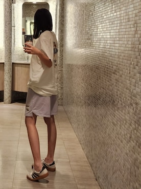 「アイテム（パンツ、パープル系）」を使った、giinnykさん（レディース・167cm）の夏コーディネート