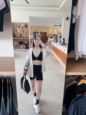 「ALOのアイテム」を使った、Joさん（レディース・159cm）の夏コーディネート