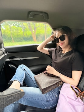 「アイテム（クラッチバッグ）」を使った、Joさん（レディース・159cm）の秋コーディネート