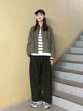 「アイテム（ミリタリージャケット）」を使った、murayamaさん（レディース・170cm）の秋コーディネート