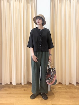 「URBAN RESEARCH DOORS（アーバンリサーチドアーズ）のBAGMATI　アバカバッグ（かごバッグ、ベージュ系）」を使った、murayamaさん（レディース・170cm）の春コーディネート