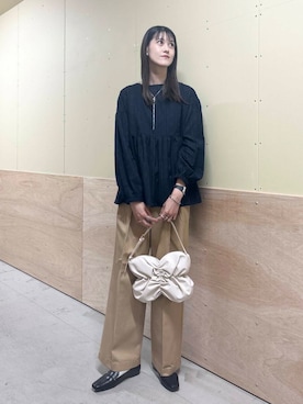 「ブルベ冬×秋カラーコーデ」｜「アイテム（ローファー）」を使った、murayamaさん（レディース・170cm）の秋コーディネート