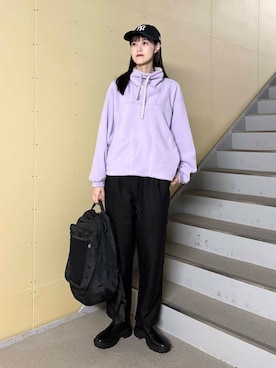 「冬の差し色コーデ」｜「アイテム（キャップ）」を使った、murayamaさん（レディース・170cm）の冬コーディネート