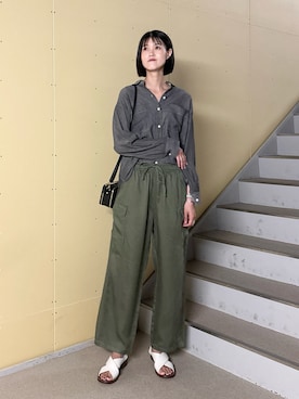 「URBAN RESEARCH DOORS（アーバンリサーチドアーズ）のシアーデニムシャツ（シャツ/ブラウス）」を使った、murayamaさん（レディース・170cm）の夏コーディネート