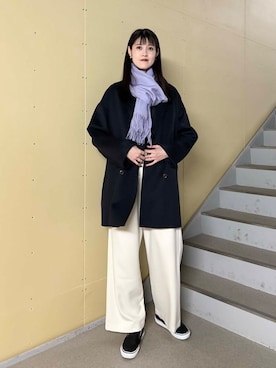 「URBAN RESEARCH DOORS（アーバンリサーチドアーズ）のウールリバーテーラードコート（その他アウター）」を使った、murayamaさん（レディース・170cm）の秋コーディネート